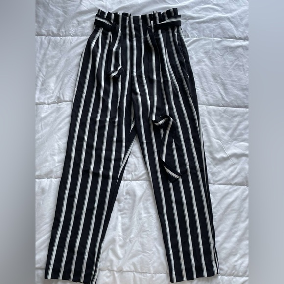 Black and White Striped Men's Pants - Picture 1 of 3